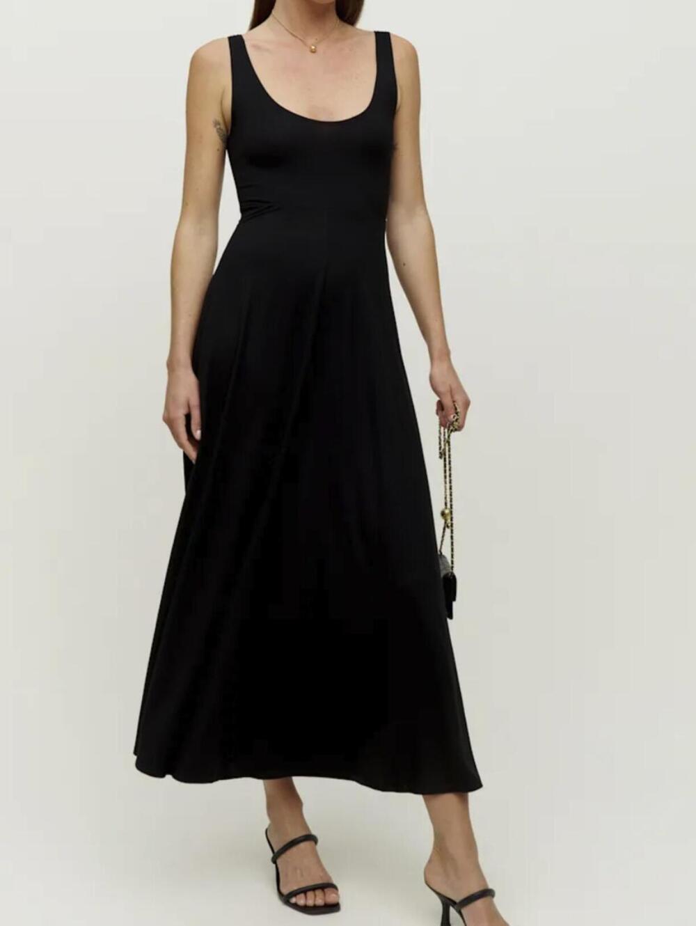 Reformation Jeans Julianne Jersey Stretch Knit Midi Dress - Size - Small
